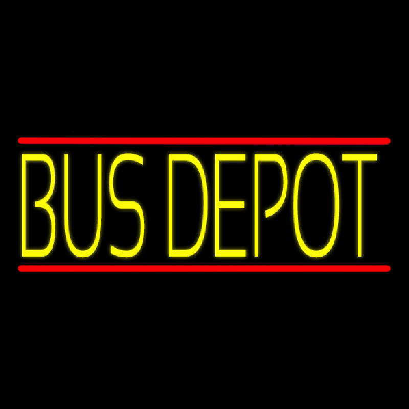 Yellow Bus Depot Neon Sign