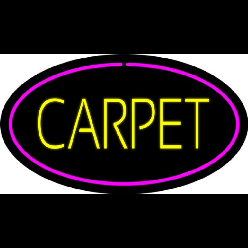 Yellow Carpet Oval Pink Border Neon Sign