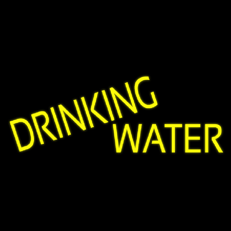 Yellow Drinking Water Neon Sign