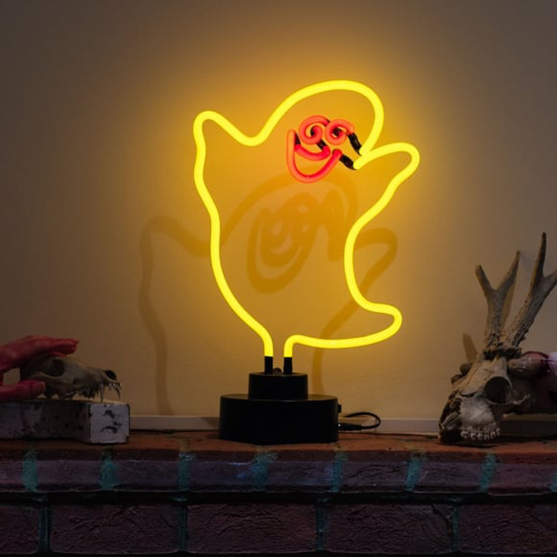 Yellow Ghost Desktop Neon Sign