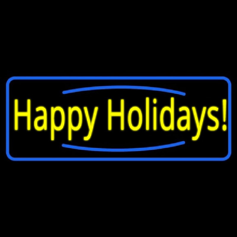 Yellow Happy Holidays Neon Sign