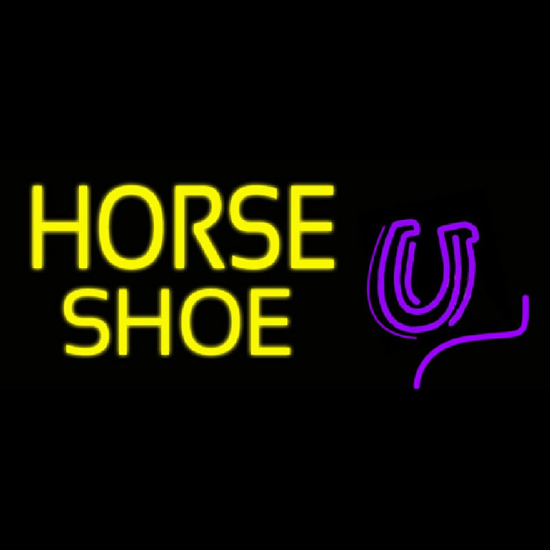 Yellow Horse Shoe Neon Sign