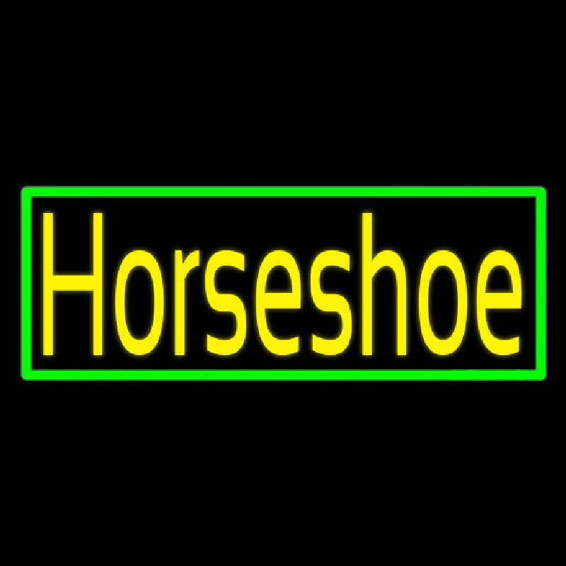 Yellow Horseshoe With Border Neon Sign
