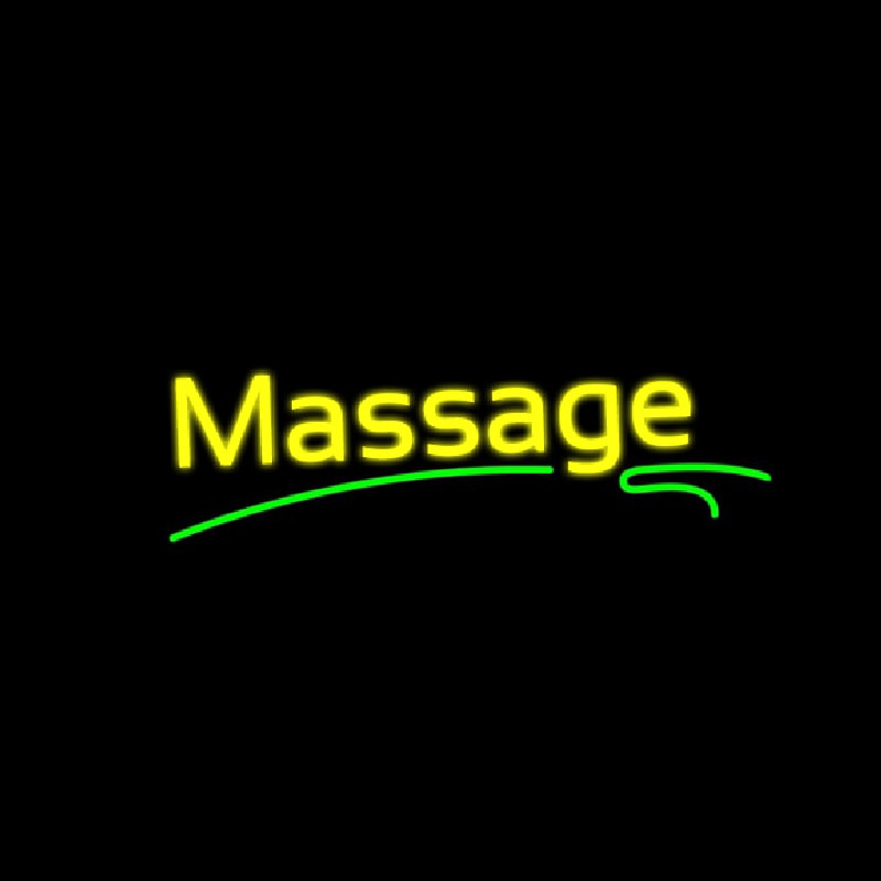 Yellow Massage Green Line Neon Sign