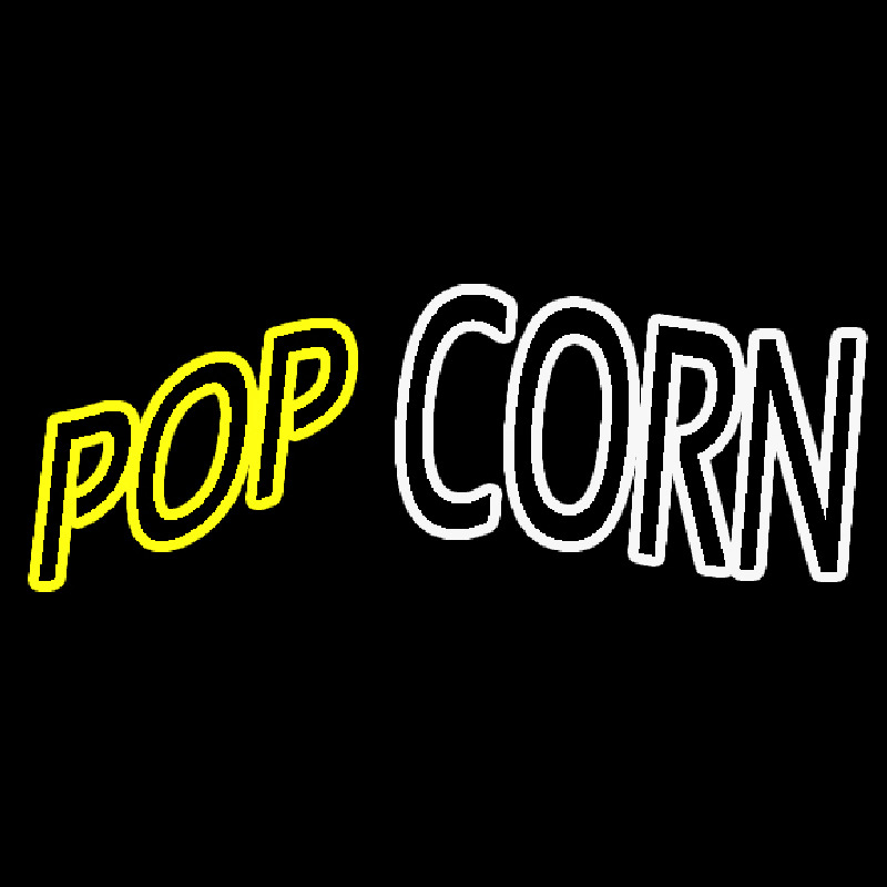 Yellow Pop White Corn Neon Sign