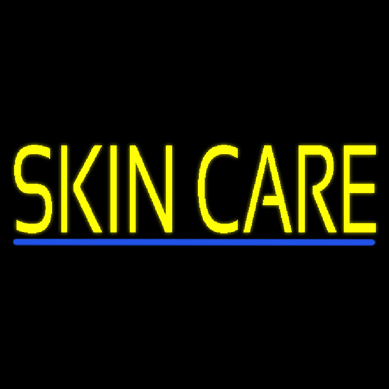 Yellow Skin Care Blue Line Neon Sign