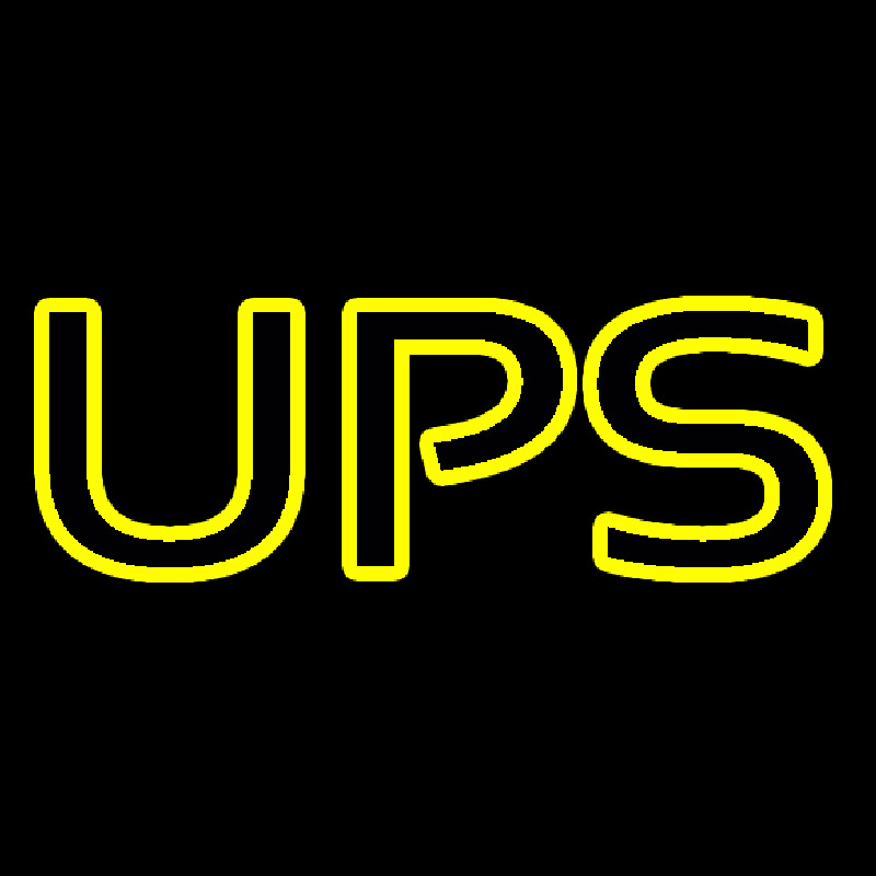 Yellow Ups Double Stroke Neon Sign