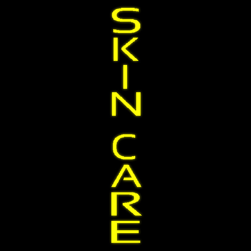 Yellow Vertical Skin Care Neon Sign