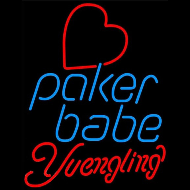 Yuengling Poker Girl Heart Babe Beer Sign Neon Sign