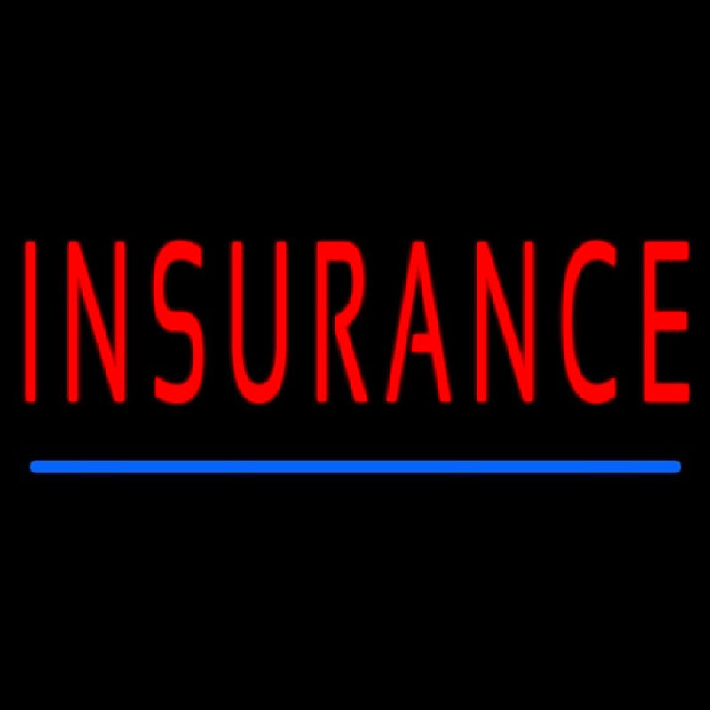 Red Insurance Blue Line Neon Sign