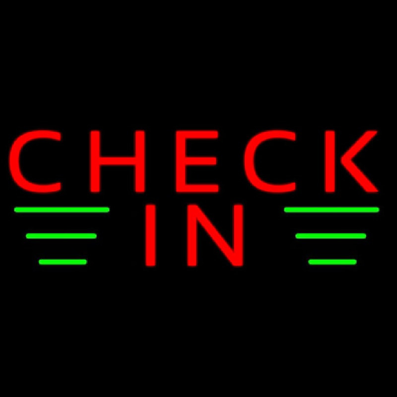 Check In Neon Sign