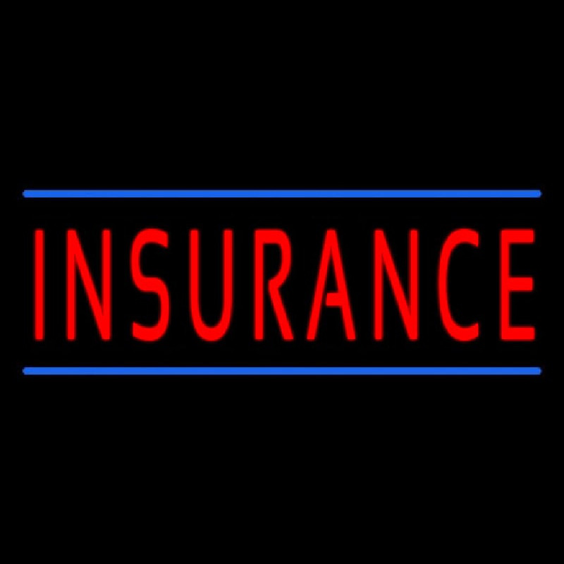 Red Insurance Blue Lines Neon Sign