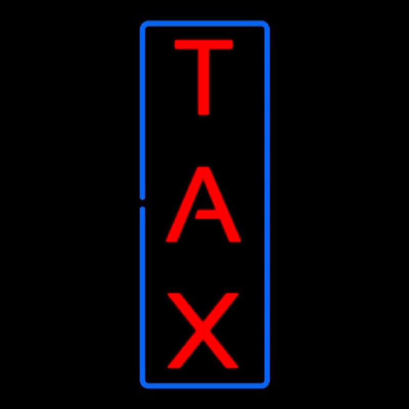 Vertical Red Ta  Blue Border Neon Sign