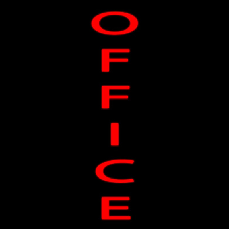 Vertical Red Office Neon Sign