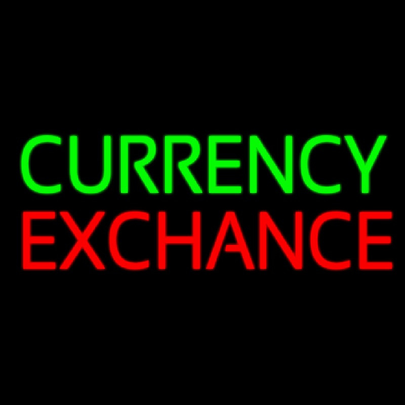 Green Currency E change Neon Sign