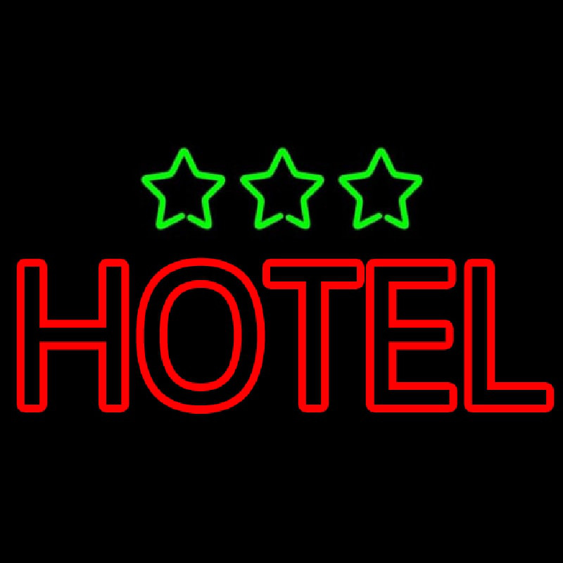 Hotel With Stars Neon Sign