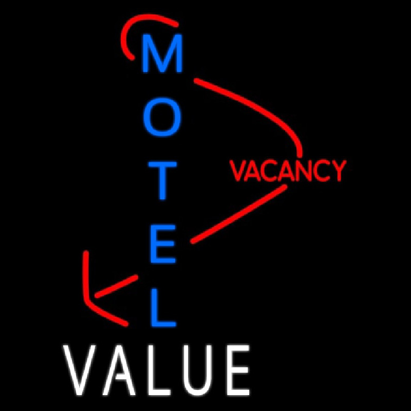 Motel Vacancy Value With Arrow Neon Sign