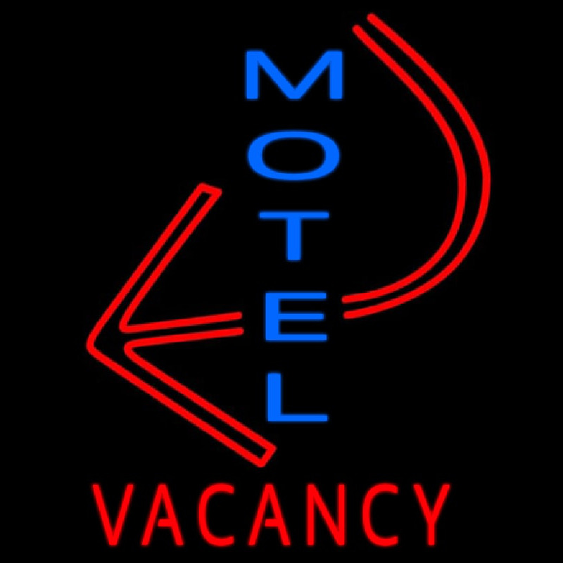 Motel Vacancy With Arrow Neon Sign