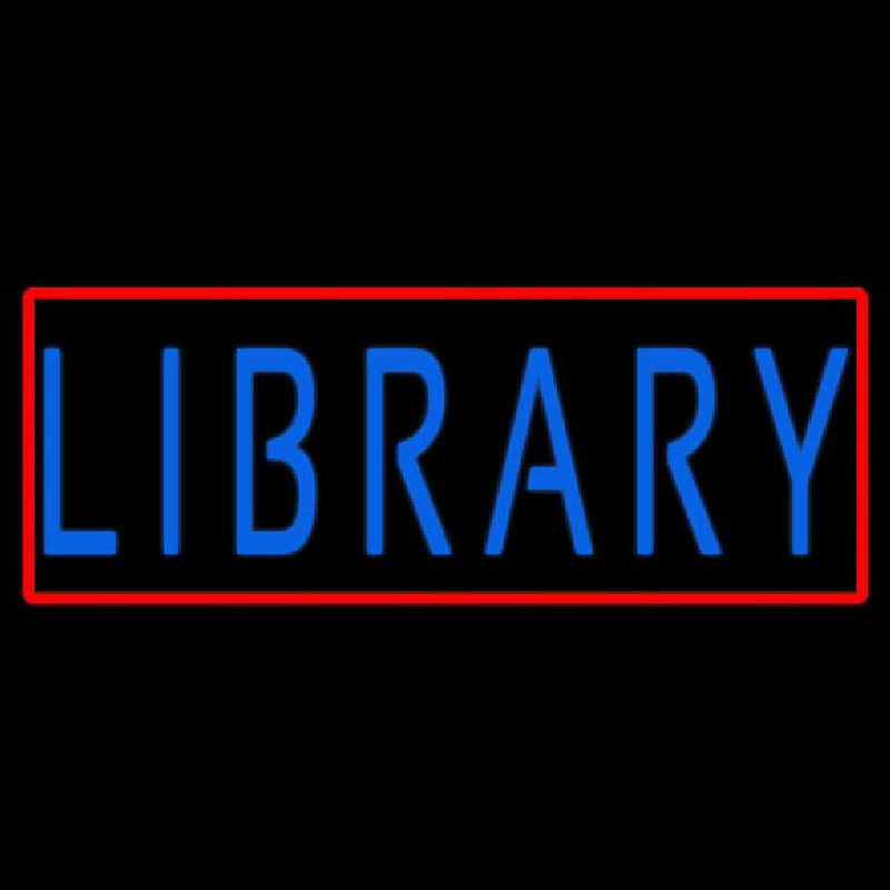 Blue Library Neon Sign