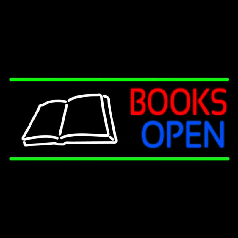 Book Open Logo Neon Sign