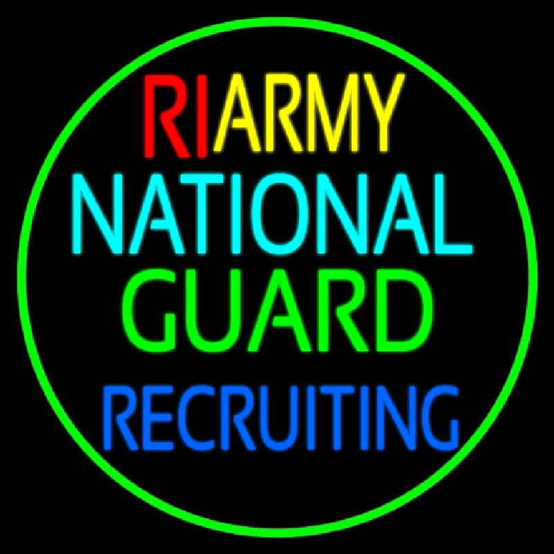 Ri Army National Guard Recruiting Neon Sign