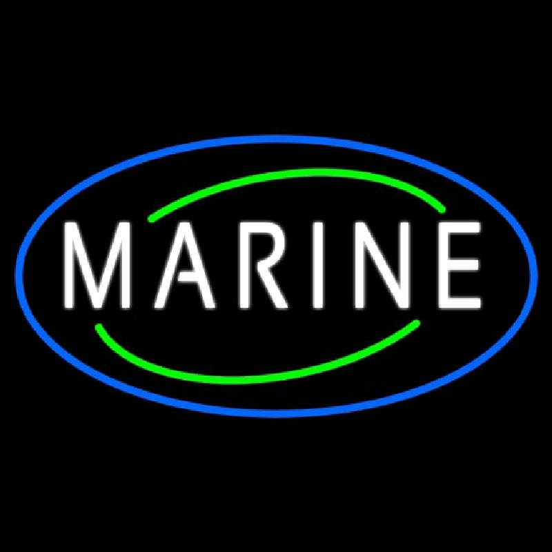 White Marine Neon Sign