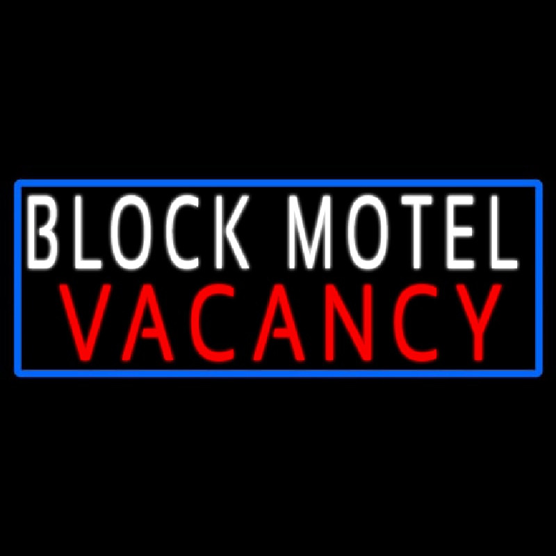 Block Motel Vacancy Neon Sign