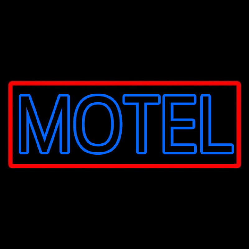 Blue Motel Double Stroke And Red Border Neon Sign