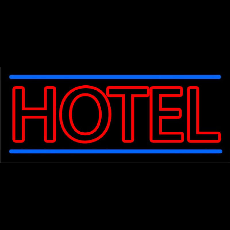 Double Stroke Red Hotel Neon Sign