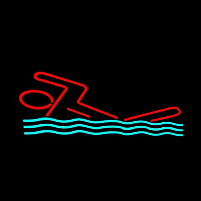 Man Swimming Neon Sign