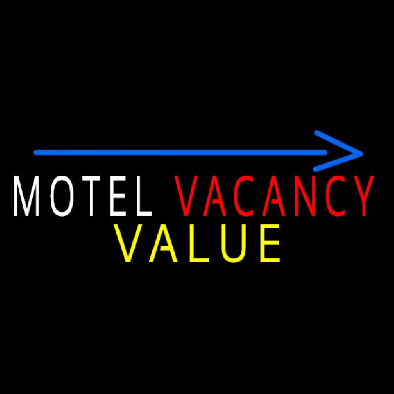 Motel Vacancy Value With Arrow Neon Sign