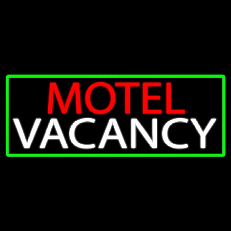 Motel Vacancy With Green Neon Sign