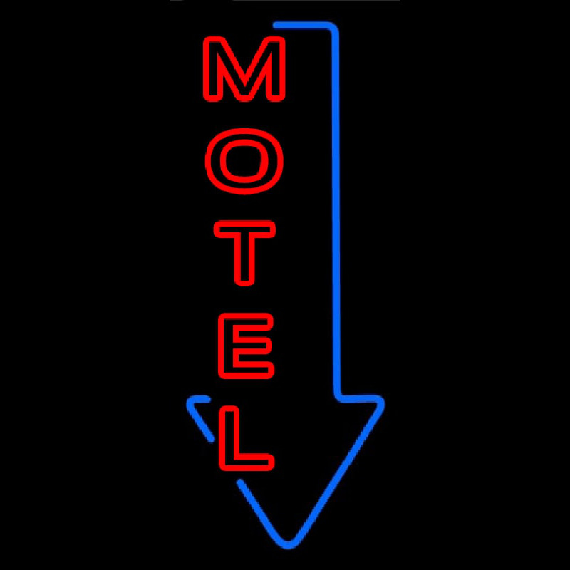 Motel With Down Arrow Neon Sign