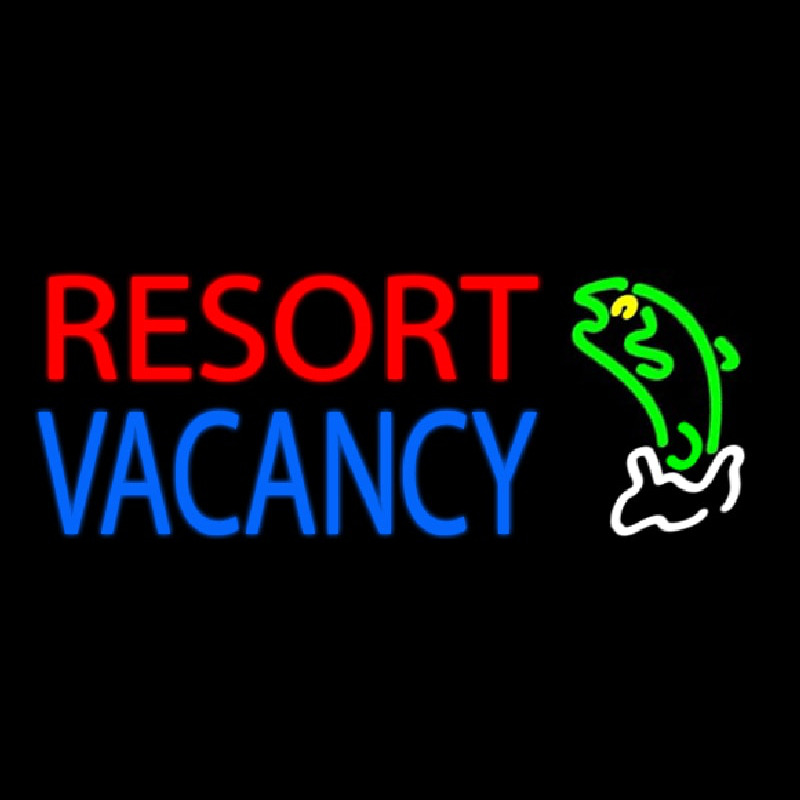 Resort Vacancy With Fish Neon Sign