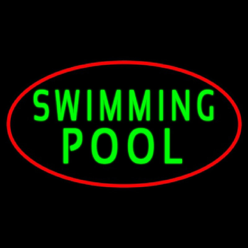 Swimming Pool With Red Border Neon Sign