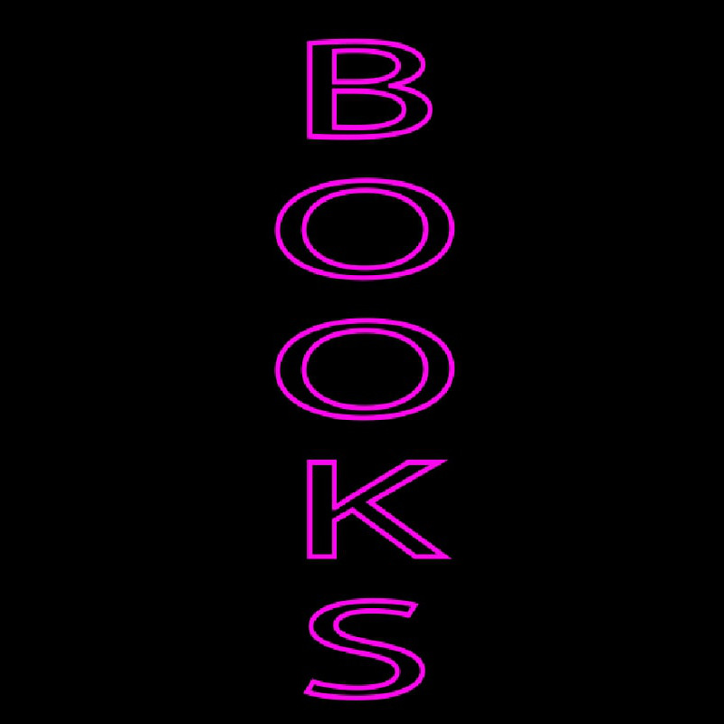 Double Stroke Vertical Books Neon Sign