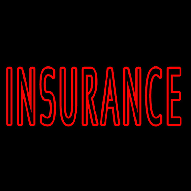 Double Stroke Red Insurance Neon Sign