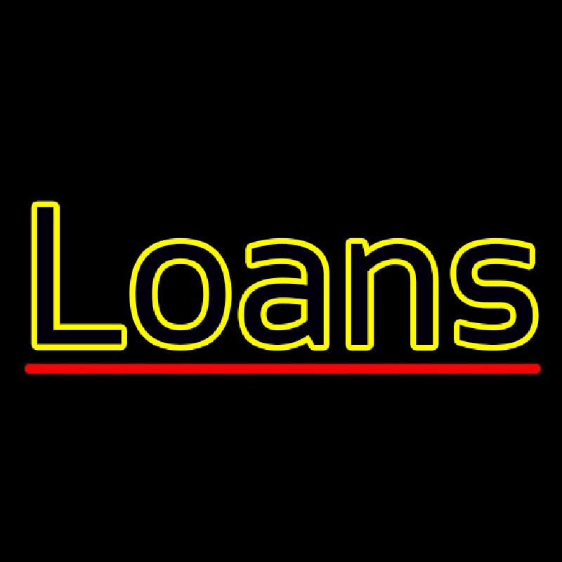 Double Stroke Loans With Red Line Neon Sign