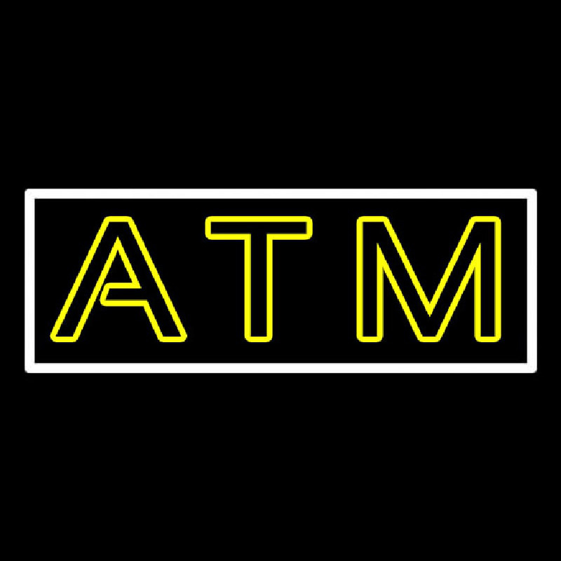 Double Stroke Atm With Border Neon Sign