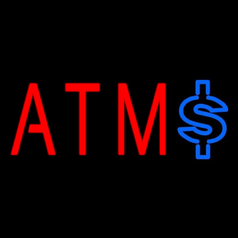 Atm With Dollar Symbol 2 Neon Sign