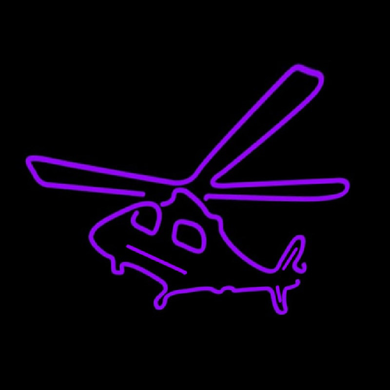 Purple Helicopter Neon Sign