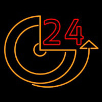 24 Hour Clock Neon Sign