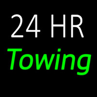 24 Hrs Green Towing Neon Sign