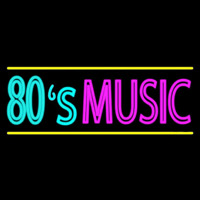 80s Music With Line Neon Sign