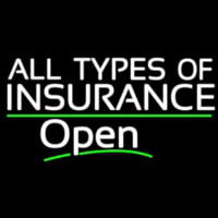 All Types Of Insurance Open Neon Sign