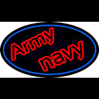 Army Navy With Blue Round Neon Sign