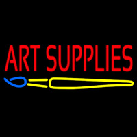 Art Supplies With Brush Neon Sign
