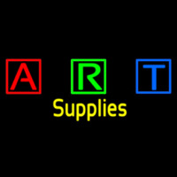 Art Supplies With Three Multi Color Bo  With Border Neon Sign