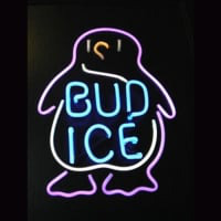 BUD ICE Budweiser Penguin Beer Bar Neon Sign