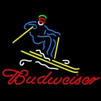 BUDWEISER DOWNHILL SKIER HANDCRAFTED Neon Sign